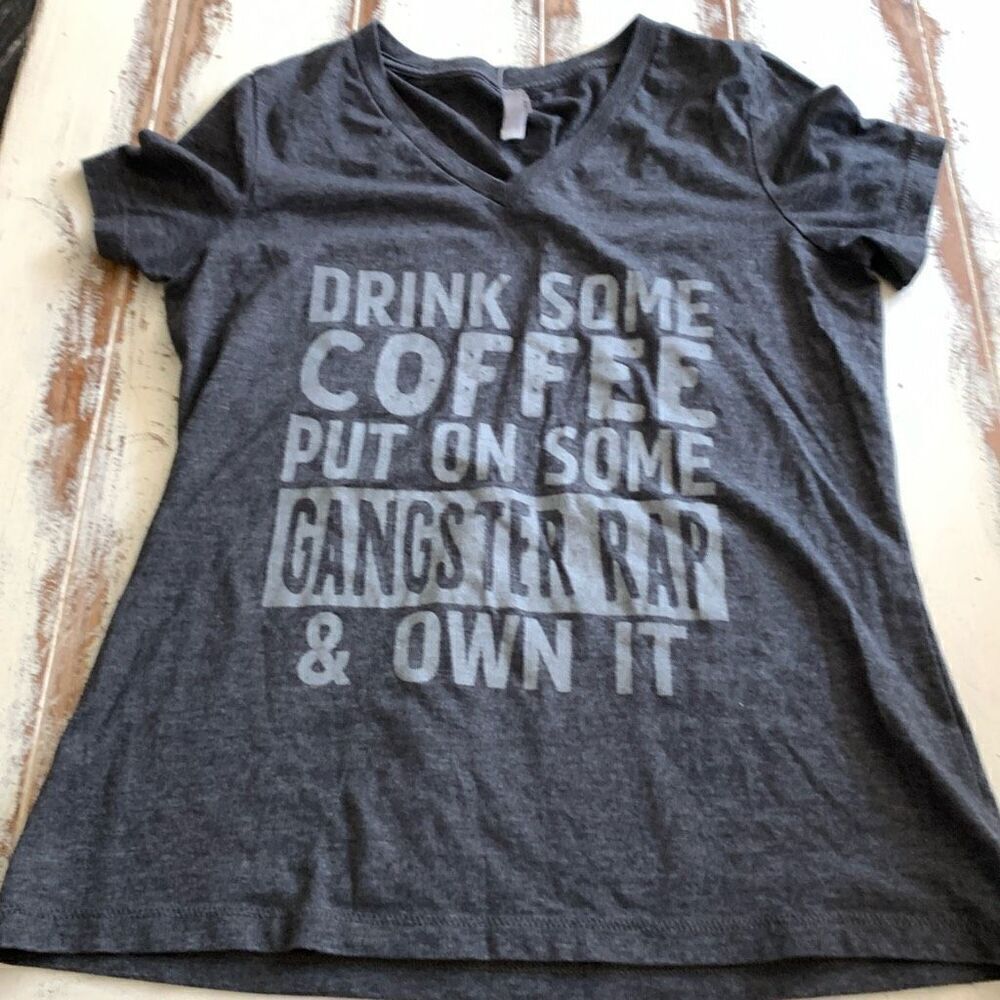 Coffee gangster rap t shirt size small